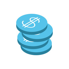 Isolated money coins vector design