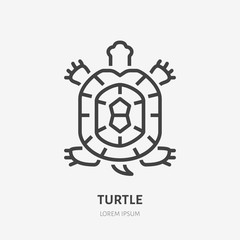 Fototapeta premium Turtle line icon, vector pictogram of tortoise. Animal illustration, sign for pet shop