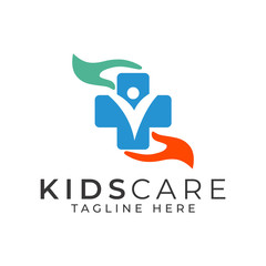 Kids Care Logo Design Vector Template 