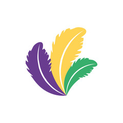 Isolated mardi gras feathers vector design