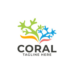 Obraz premium Coral Logo Icon Design Vector Template