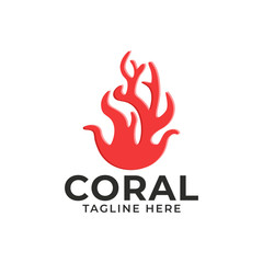 Obraz premium Coral Logo Icon Design Vector Template