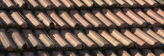 background of old roof tiles