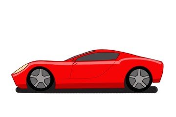 Obraz na płótnie Canvas Red sport car isolated on white background