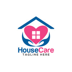 House Care Logo Template Design Vector