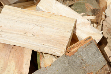 Fototapeta na wymiar chopped firewood on a heap