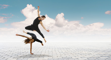 Fototapeta premium Moving to the beat. Mixed media