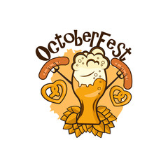 Vintage Octoberfest Beer Festival Abstract Vector Signs