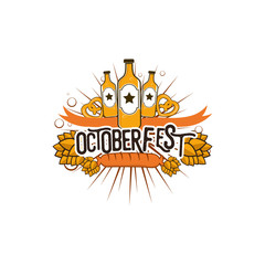 Vintage Octoberfest Beer Festival Abstract Vector Signs