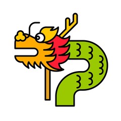 Dragon vector, Chinese New year filled icon