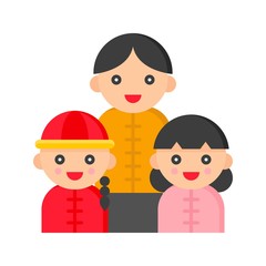 Chinese family vector, Chinese New year flat icon