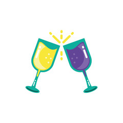Isolated champagne cups vector design