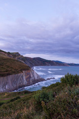 The coast of Zumaia a cloudy day at dawn
