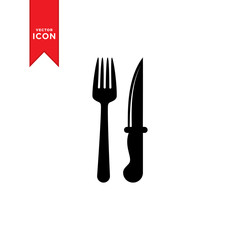 Knife and fork icon vector. Simple design and trend design style.