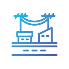Naklejka premium Isolated factory and wires vector design