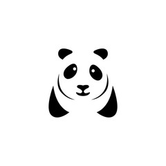 Panda Silhouette Logo Design Vector Template