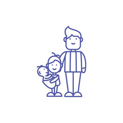Isolated father son and baby vector design