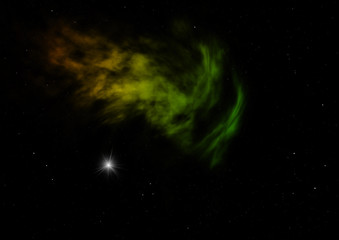 Naklejka na ściany i meble Star field in space and a nebulae.