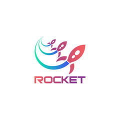 Creative Rocket Logo Design Vector Template