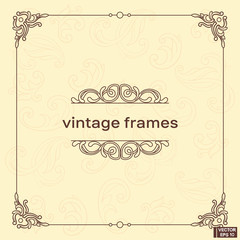 Vintage scroll baroque frame, decorative design element.