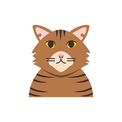 Cute brown and striped cat cartoon vector design