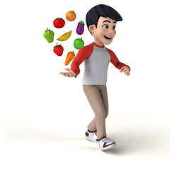 Fun 3D Asian teenager with a manga style