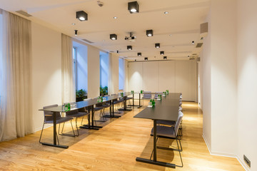 Interior of a conference room in a hotel