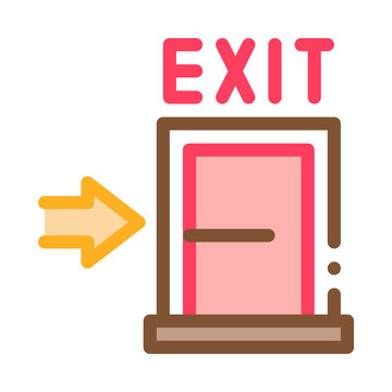 Fire-escape Exit Door Icon Vector. Outline Fire-escape Exit Door Sign. Isolated Contour Symbol Illustration