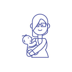 Isolated mother with baby vector design