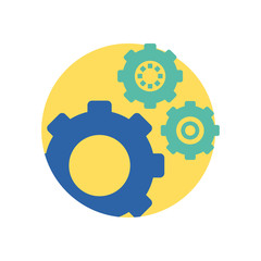 Isolated metal gears vector design