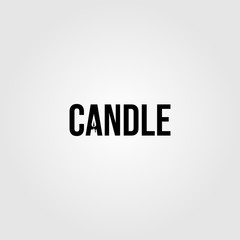 Fototapeta premium candle light flame logo negative space in candle letter vector illustration