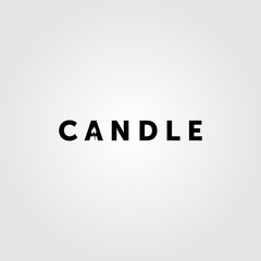 candle light flame logo negative space in candle letter vector illustration
