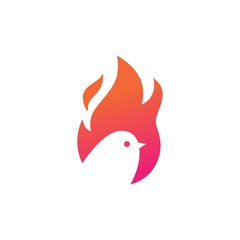 fire bird logo vector icon illustration negative space