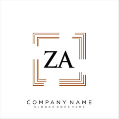 Initial letter ZA template logo