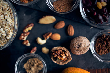 Ingredients for healthy fitness cookies	