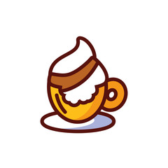 Isolated coffee cup with cream vector design