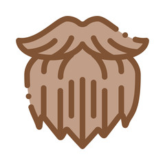 Human Brutal Bushy Beard Icon Vector. Outline Human Brutal Bushy Beard Sign. Isolated Contour Symbol Illustration