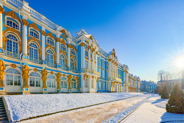 Fototapeta premium Ekaterininsky Palace, Tsarskoye Selo (Pushkin) suburb of Saint Petersburg. Russia.