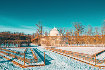 Upper Bath Pavilion in Catherine Park, Tsarskoye Selo (Pushkin) suburb of Saint Petersburg. Russia.