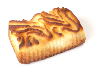 Сottage cheese casserole on a white background