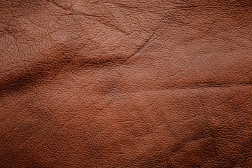 Real brown genuine leather background texture