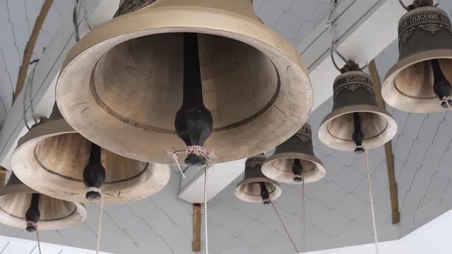 Gomel, Belarus - January 7, 2020: Peter and Paul Cathedral ring the bells.