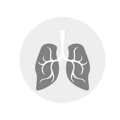 simple, flat illustration of the lungs. Illustration for icons, buttons, logo 