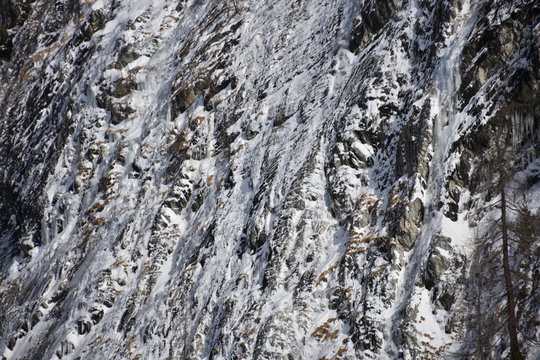 Gro&szlig;glockner, Kodnitztal, Fels, Felswand, steil, Berg, Winter, Wald, Baum, Schnee, Eis, Winter, Jahreszeit, Stein, Gefahr, Nautur, nat&uuml;rlich, Nationalpark, Hohe Tauern, Kalt, K&auml;lte, Tauern, Alpenhaupt