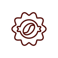 Isolated coffee bean inside seal stamp vector design