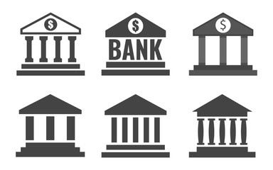 Bank icons set