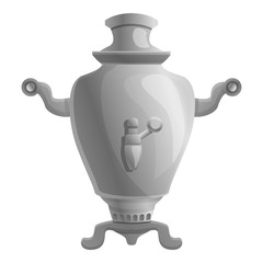 Aluminum samovar icon. Cartoon of aluminum samovar vector icon for web design isolated on white background