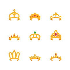 Isolated crowns icon set vector design
