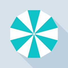 Beach umbrella vector illustration, flat style icon