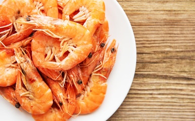Shrimps served on a plate